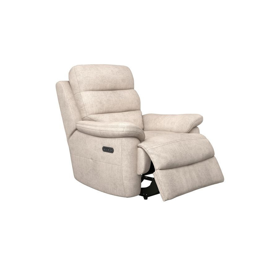 ScS Living Cream Fabric Griffin Power Recliner Chair by SCS