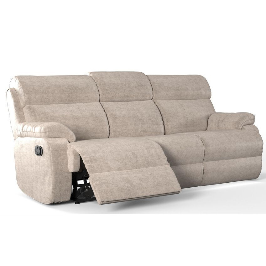 ScS Living Cream Fabric Reuben 3 Seater Manual Recliner Sofa by SCS ...