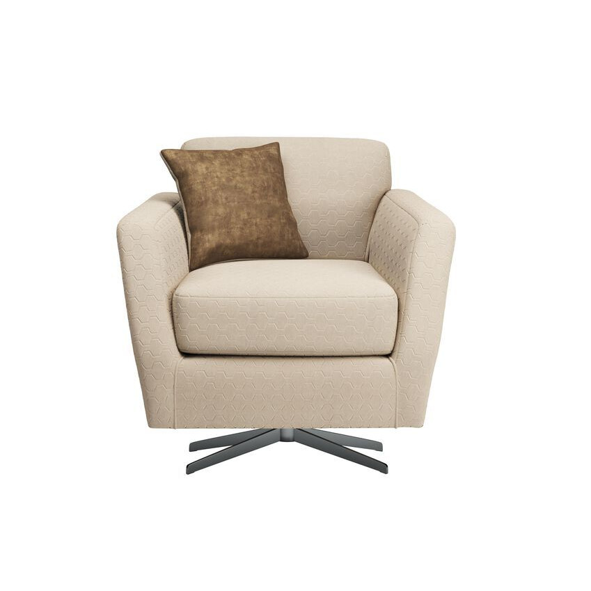 ScS Living Brown Eliza Fabric Patterned Swivel Chair by SCS | ufurnish.com
