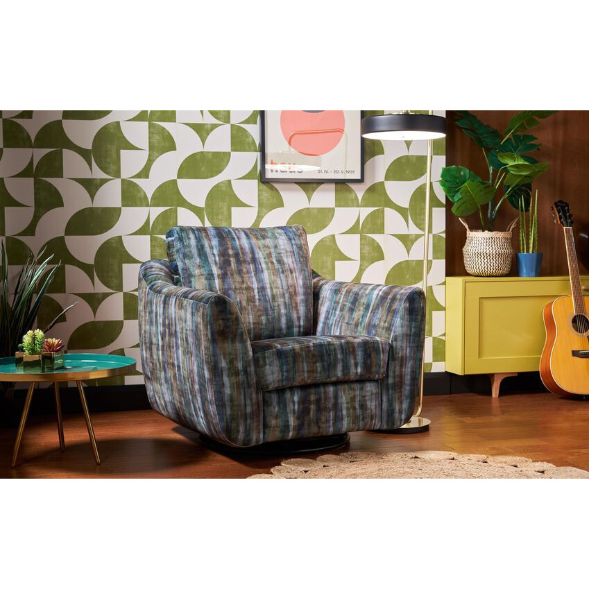 G Plan Brighton Fabric Swivel Chair by SCS