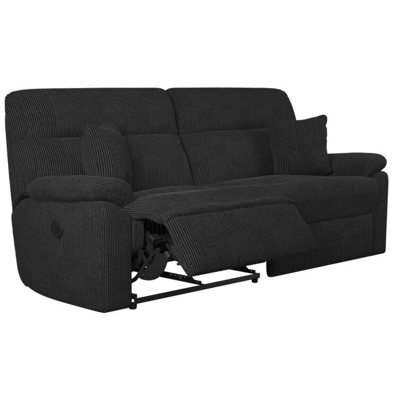 La-Z-Boy Black Alabama Fabric 3 Seater Manual Recliner Sofa by SCS ...