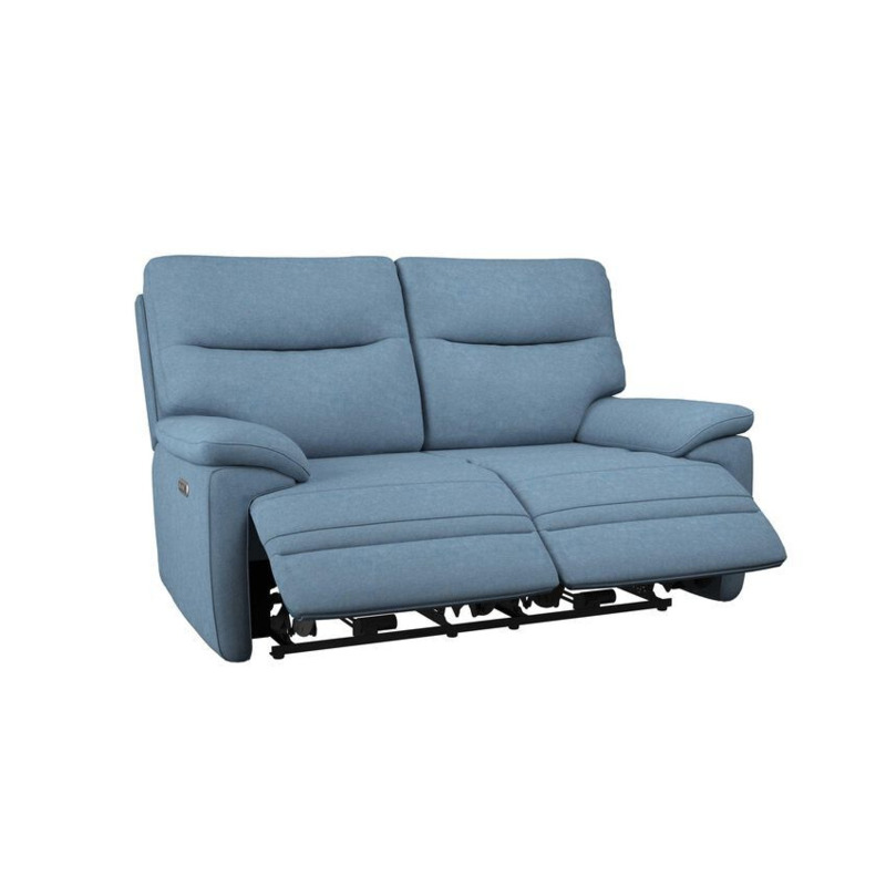 LaZBoy Blue Fabric Boston 2 Seater Power Recliner Sofa by SCS