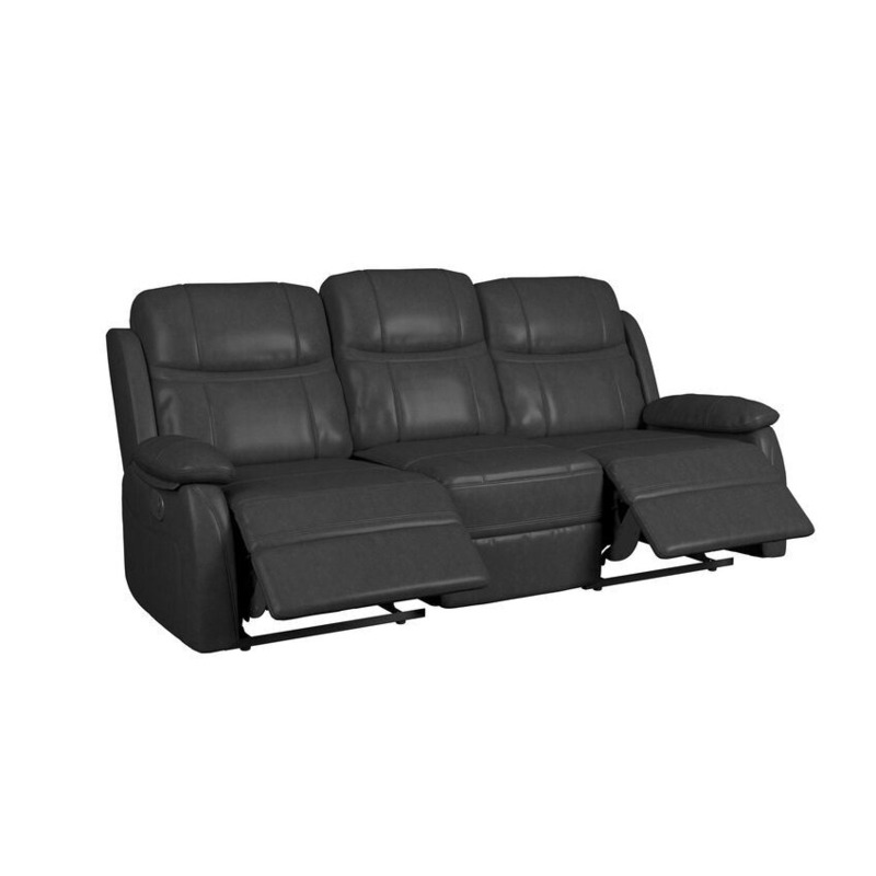 ScS Living Black Cormac 3 Seater Manual Recliner Sofa by SCS