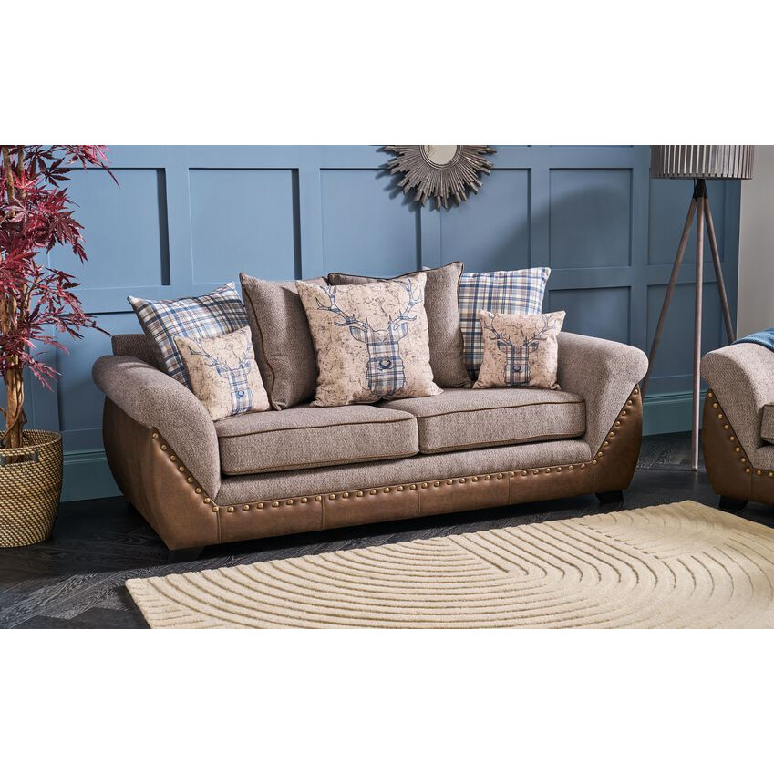 ScS Living Clyde Fabric 3 Seater Sofa Scatter Back by SCS