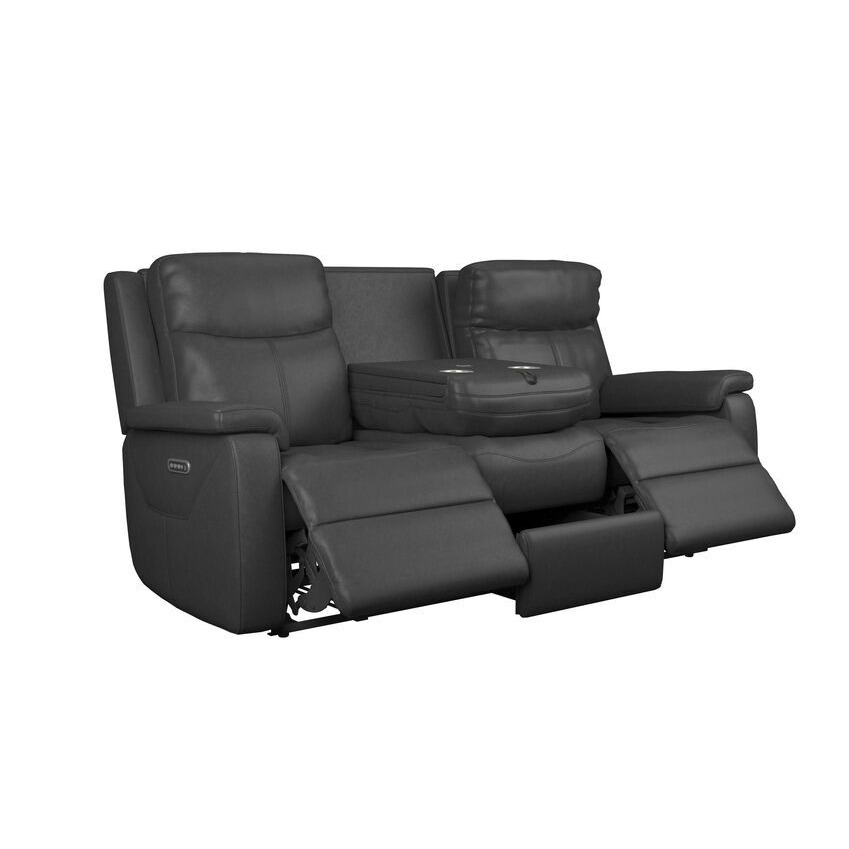 La-Z-Boy Black Daytona Leather 3 Seater Power Recliner Sofa with Head ...