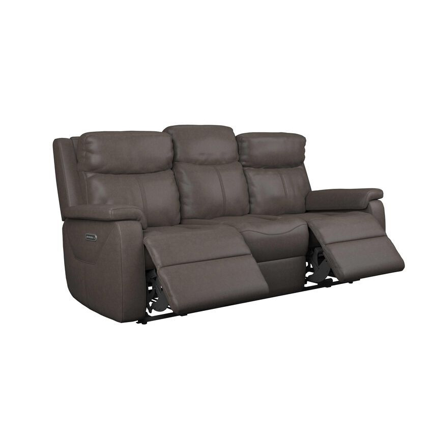 La-Z-Boy Grey Fabric Daytona Leather 3 Seater Power Recliner Sofa with ...