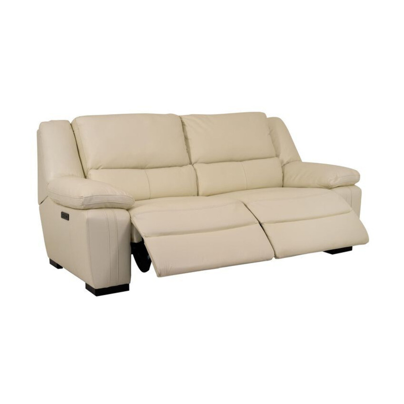 ScS Living White Fallon Leather 3 Seater Power Recliner Sofa by SCS