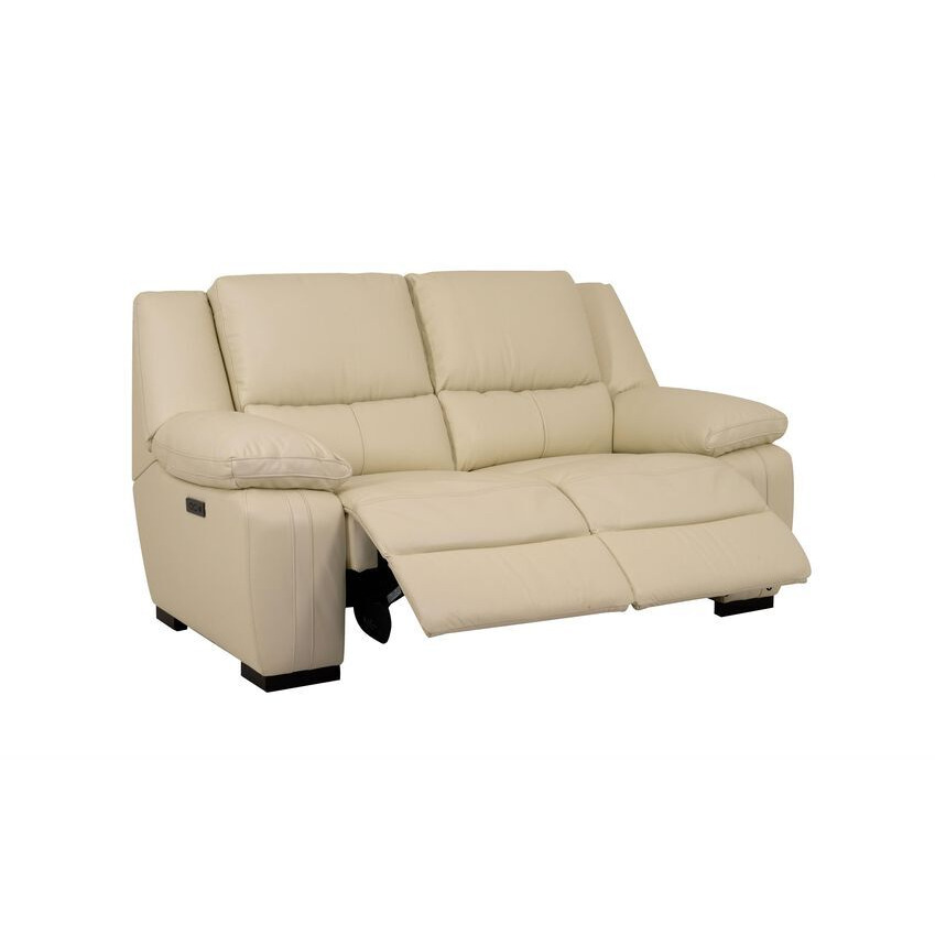 ScS Living White Fallon Leather 2 Seater Power Recliner Sofa by SCS