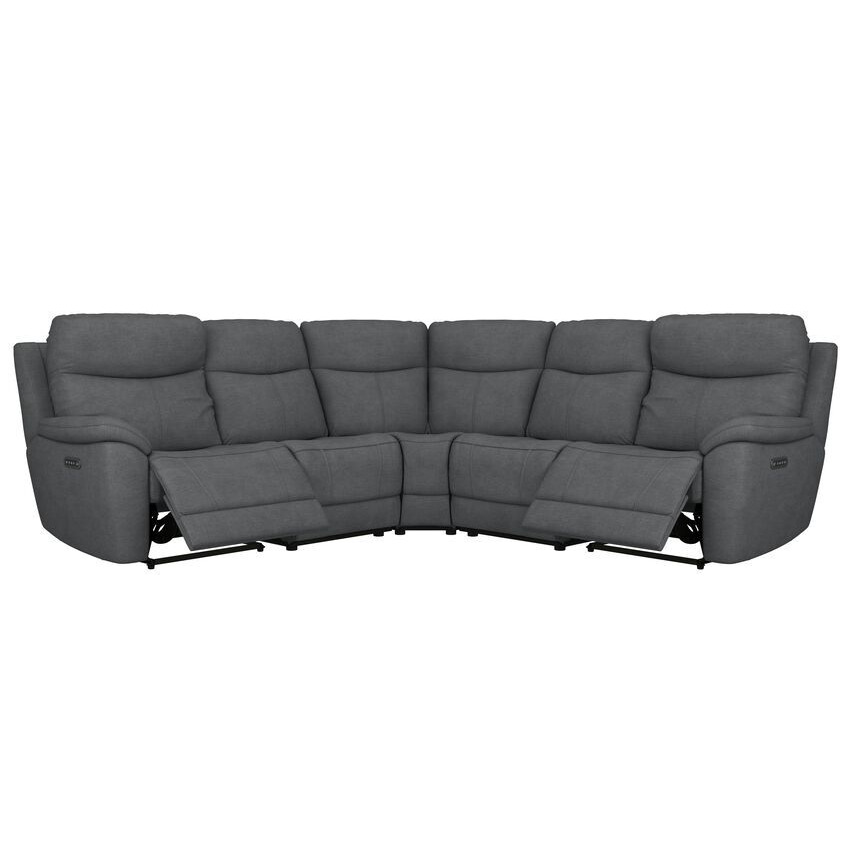 ScS Living Green Fabric Ethan 3 Corner 3 Power Sofa with Head Tilt by