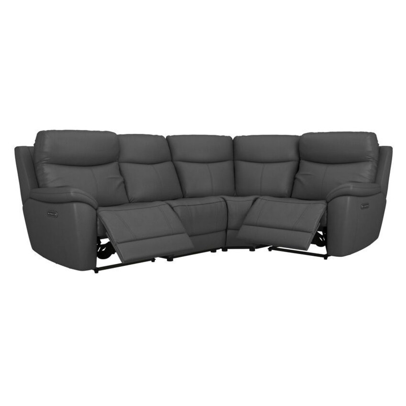ScS Living Grey Ethan 3 Corner 1 Power Sofa with Head Tilt & Lumbar by