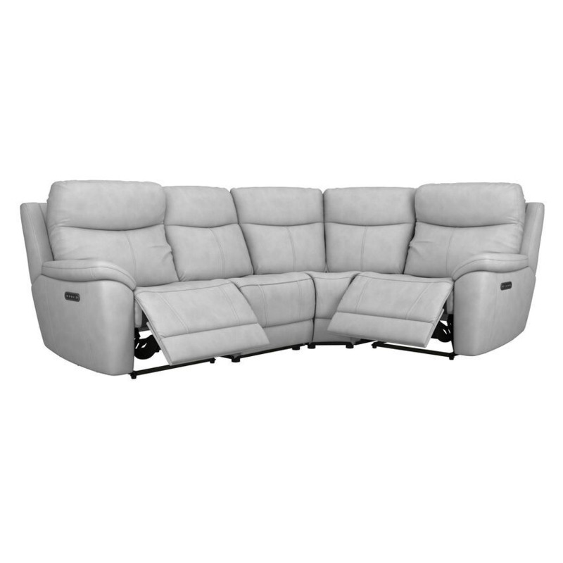 ScS Living Blue Fabric Ethan 3 Corner 1 Power Sofa with Head Tilt by