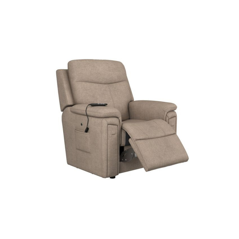 ScS Living Brown Fabric Ethan Lift & Rise Chair with Cup Holders