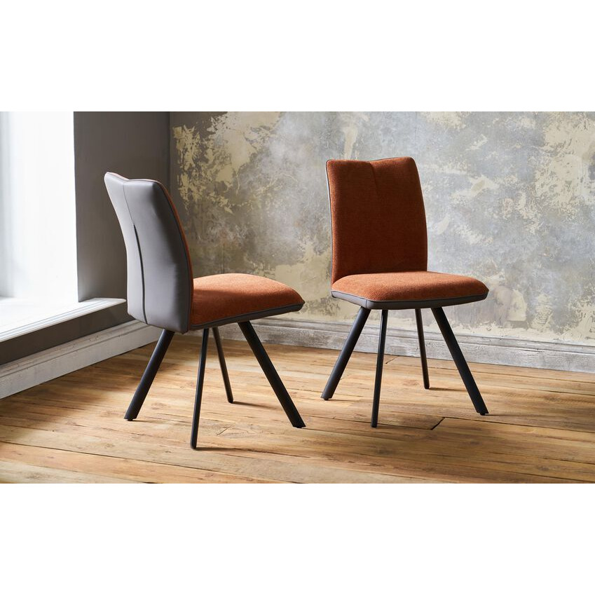 ScS Living Zayn Pair of Rust Dining Chairs by SCS