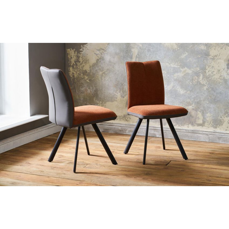 ScS Living Zayn Pair of Rust Dining Chairs by SCS