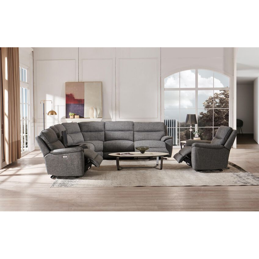 ScS Living Fabric Peyton Express 2 Corner 2 Power Recliner with Console