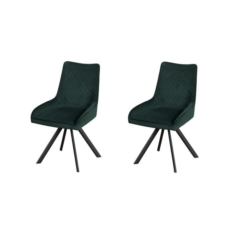 ScS Living Canberra Pair of Green Velvet Dining Chairs by SCS