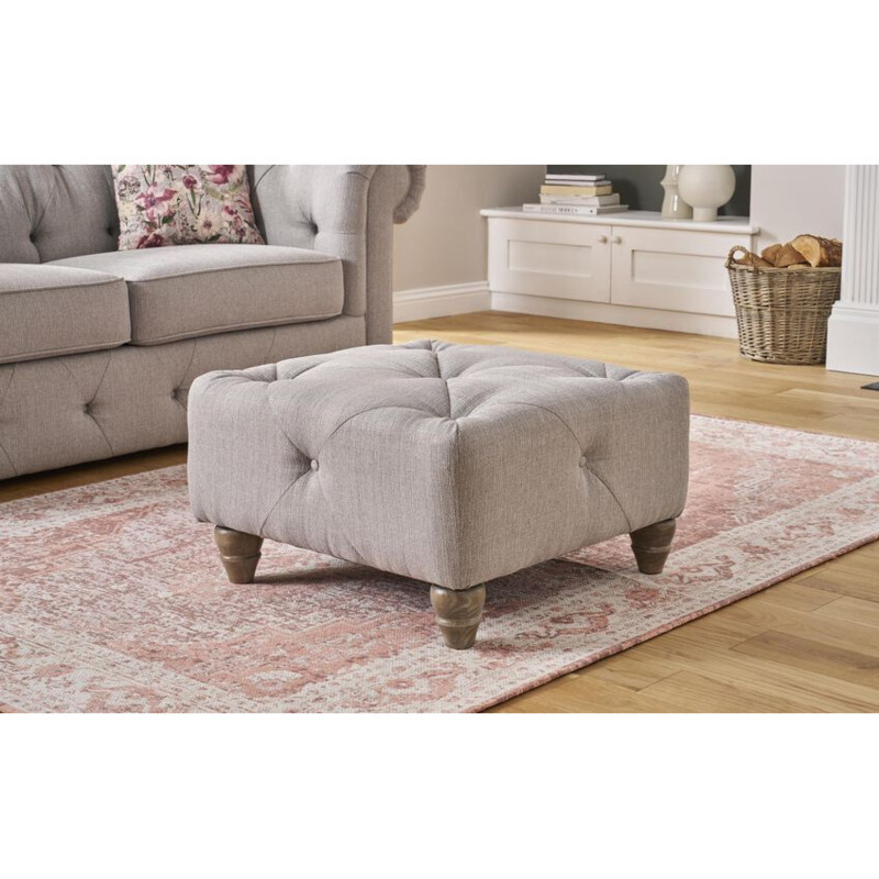 ScS Living Abbey Fabric Buttoned Top Footstool by SCS