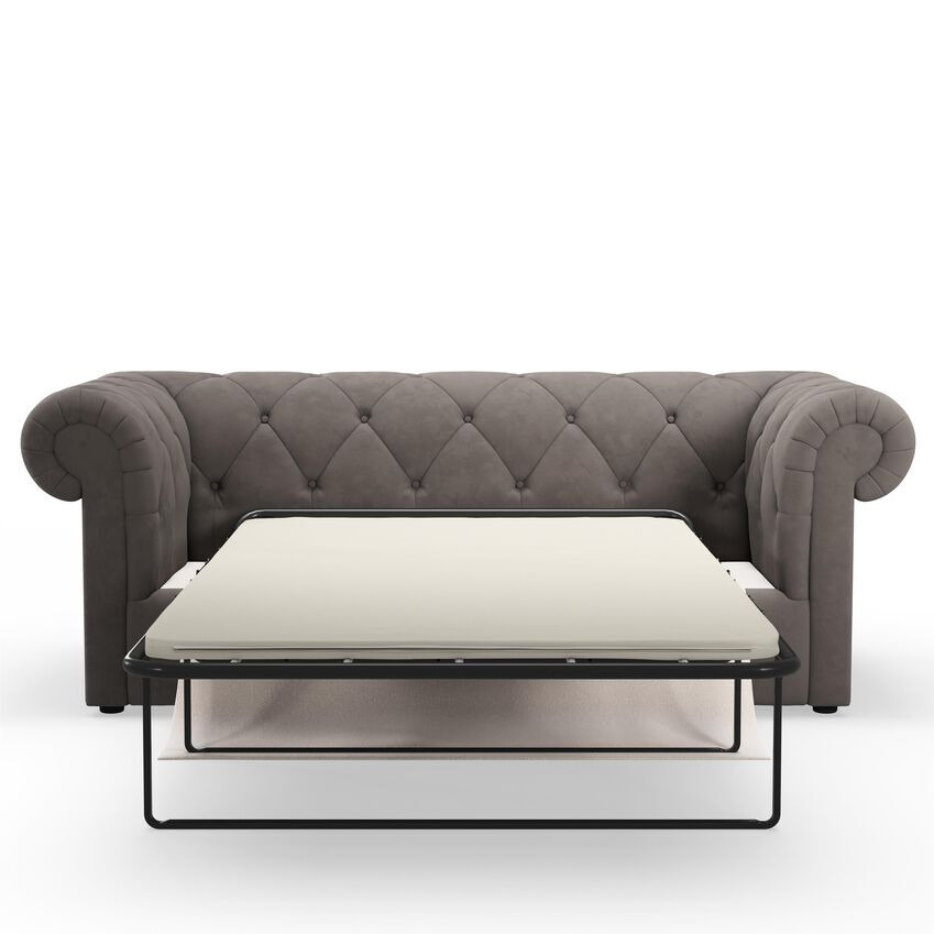 ScS Living Brown Fabric Abbey Leather 3 Seater Sofa Bed by SCS