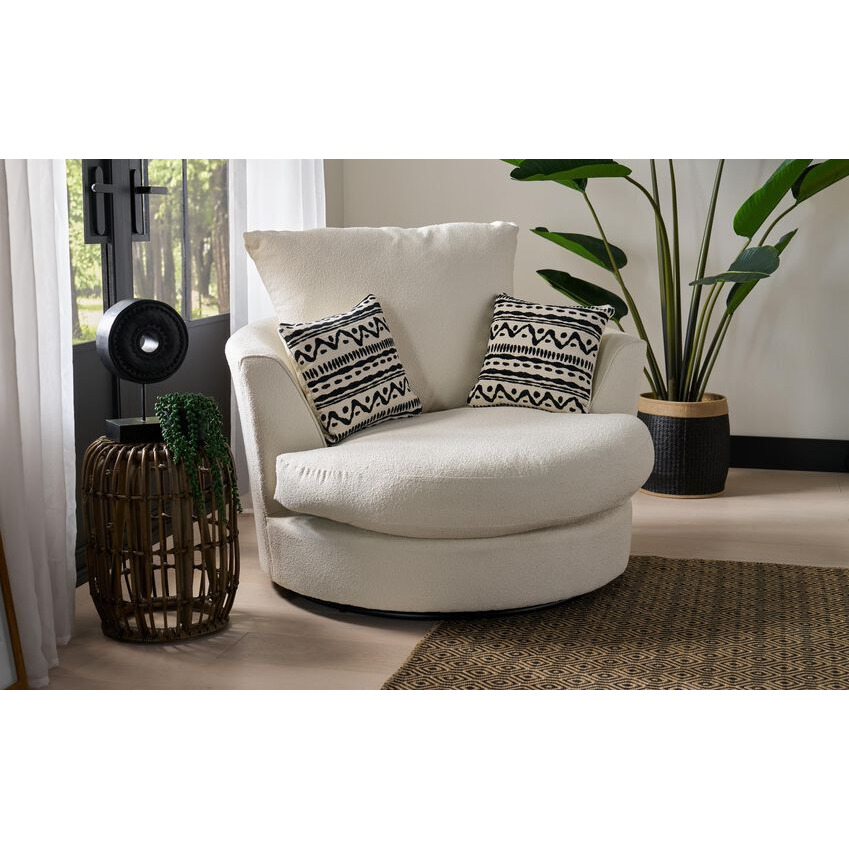 ScS Living Fabric Pasadena Boucle Swivel Chair by SCS