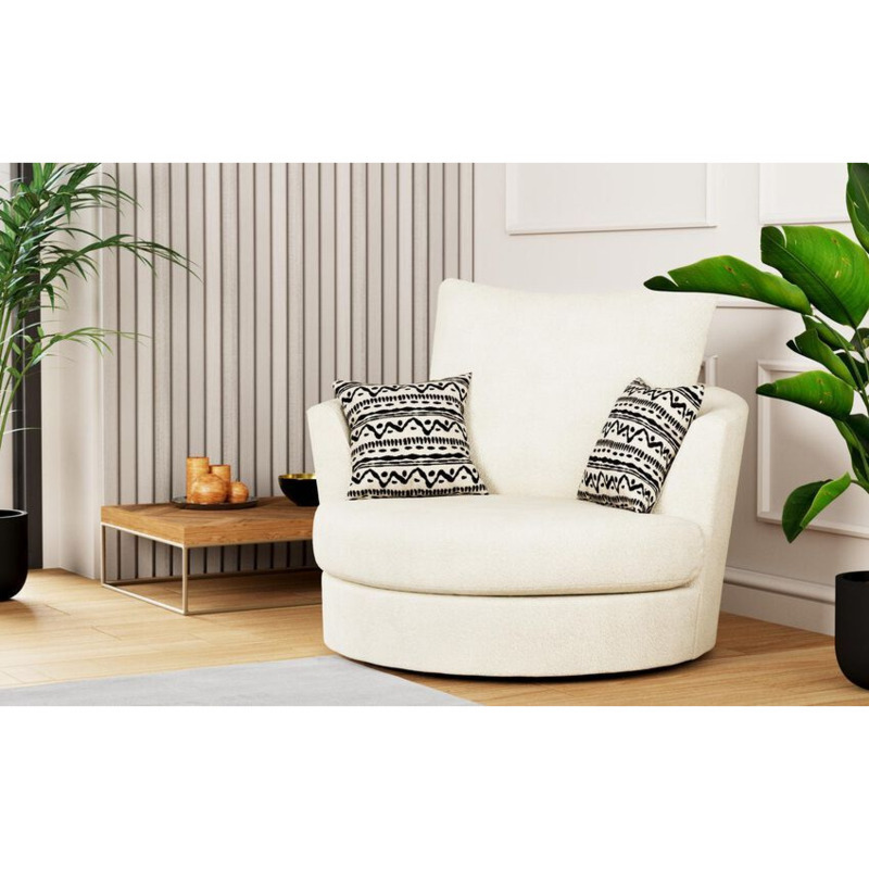 ScS Living Fabric Pasadena Boucle Swivel Chair by SCS