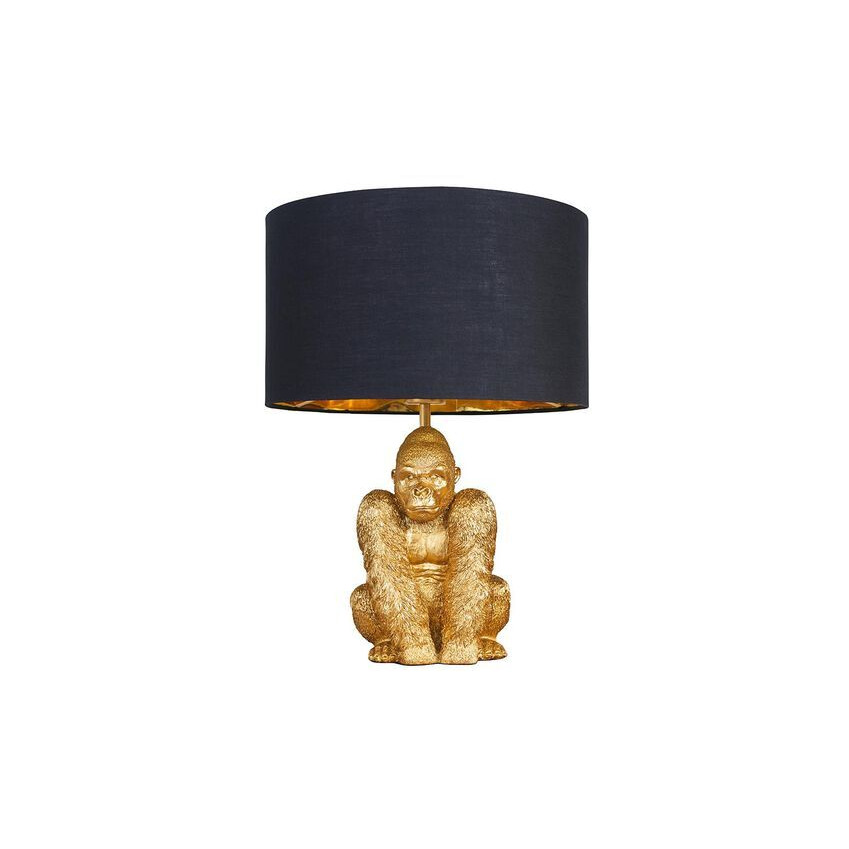 ScS Living King Gorilla Gold Table Lamp with Black & Gold Shade by SCS