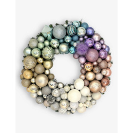 Pastel 2 multi-coloured upcycled-materials Christmas wreath