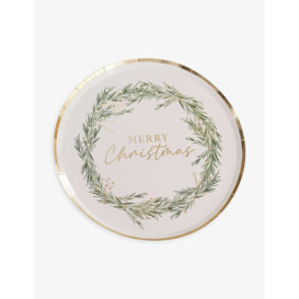 Ginger Ray Merry Christmas Wreath paper plates pack of eight