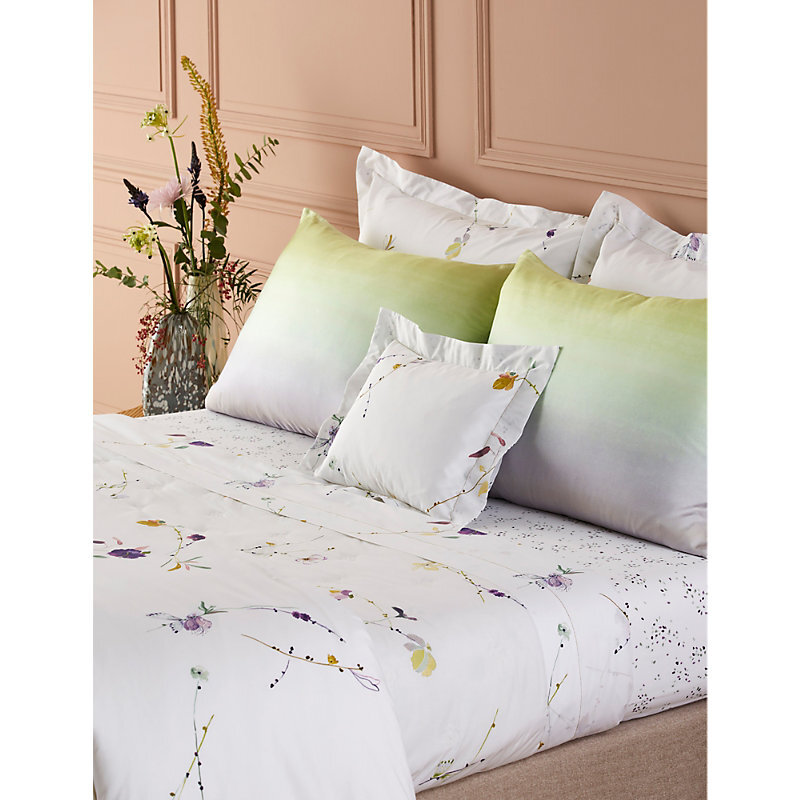 Yves Delorme アッパーシーツ Saïto　シングル Yves Delorme Saito double-sided organic-cotton bed cover by