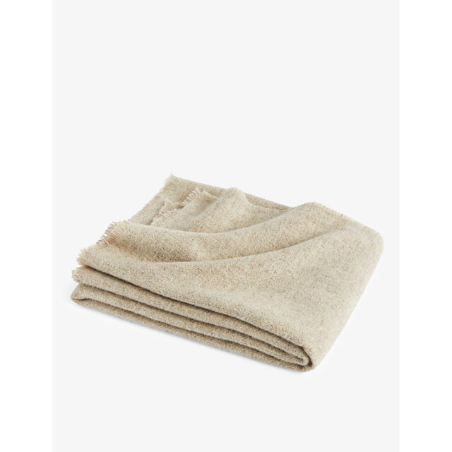Wool Hay Hay Mono Frayed-Edge Wool Blanket 180cm x 130cm by Selfridges ...