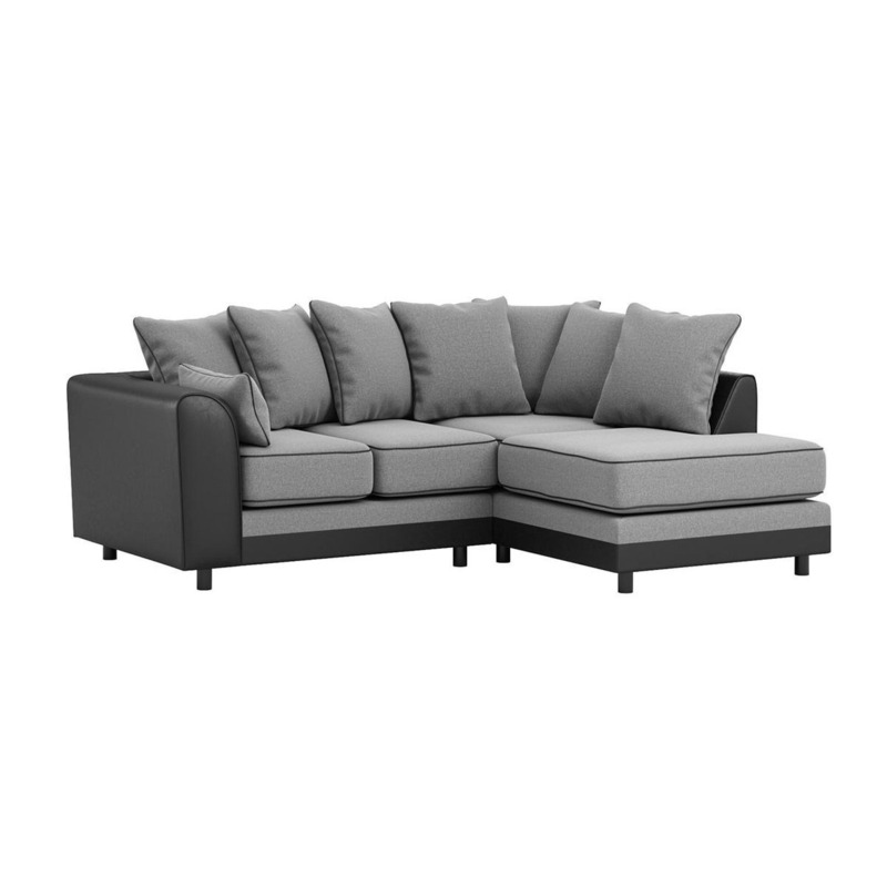 Dillon Right Hand Corner Sofa, light grey/black by SLF24
