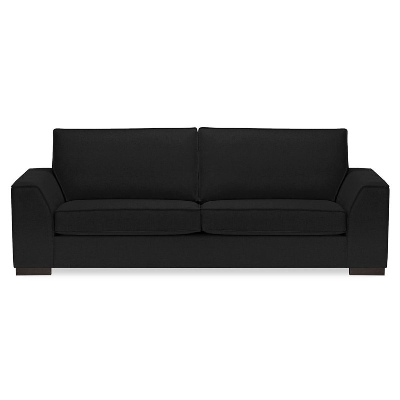 Hampton 3 Seater Sofa, black by SLF24