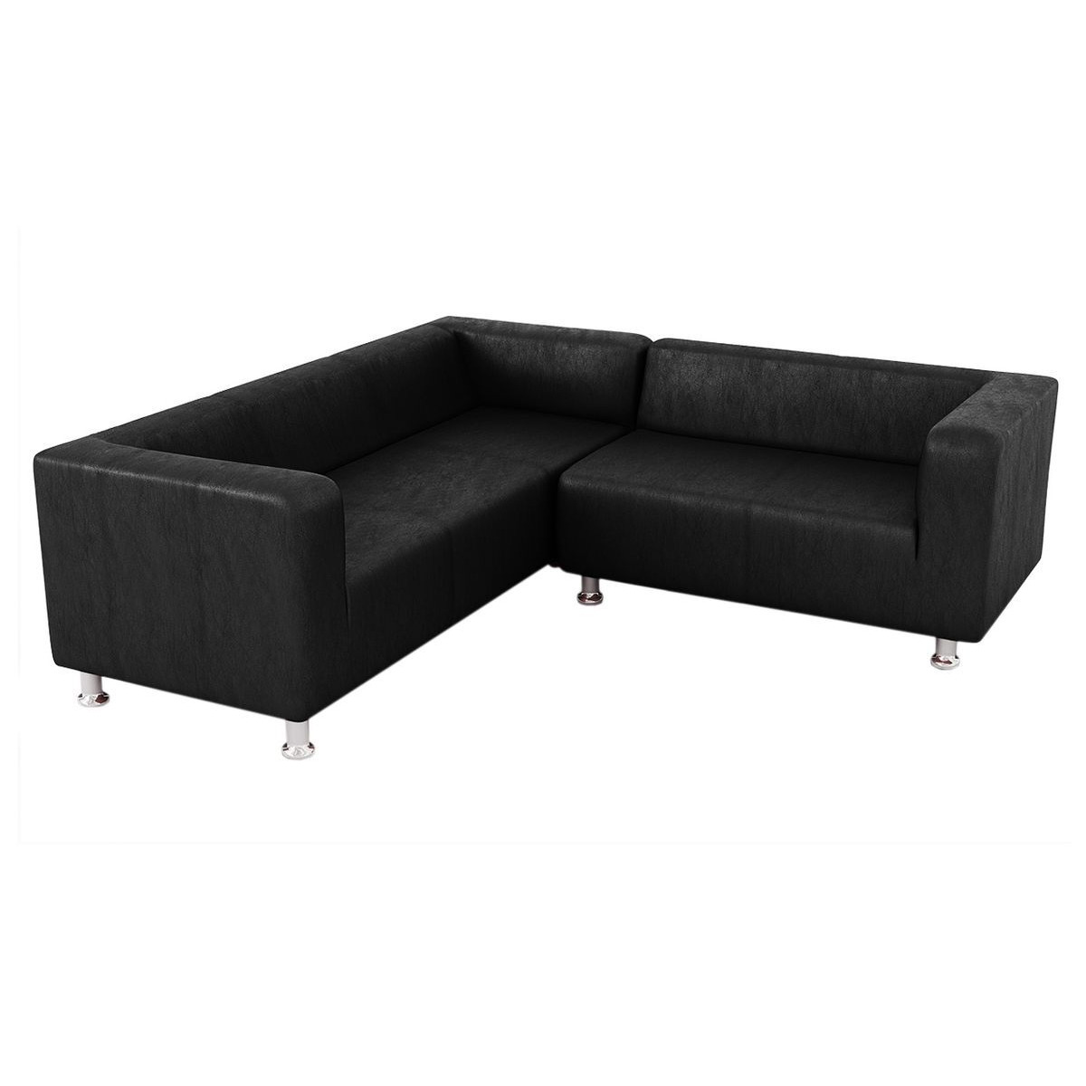 Scala Faux Leather Corner Sofa, black by SLF24