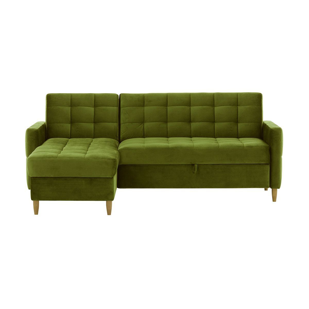 Velocity Universal Corner Sofa Bed With Storage, olive green by SLF24