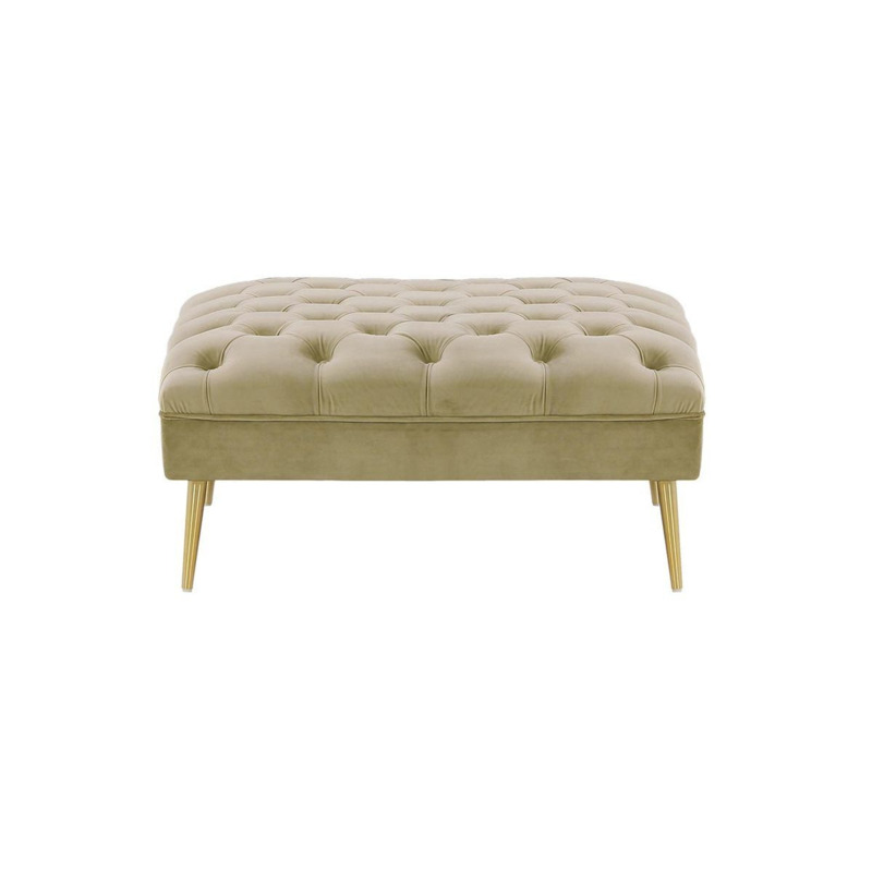 Chesterfield Modern Footstool, mink, Leg colour gold metal by SLF24