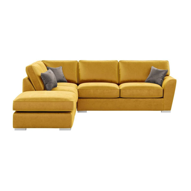 Majestic Left Hand Corner Sofa with Footstool and Fitted Back Cushions