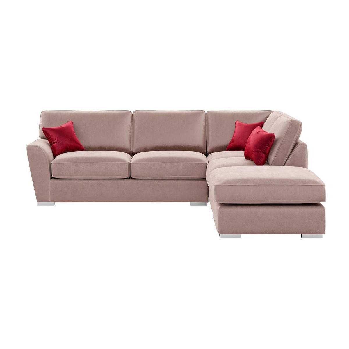 Majestic Right Hand Corner Sofa with Footstool and Fitted Back Cushions