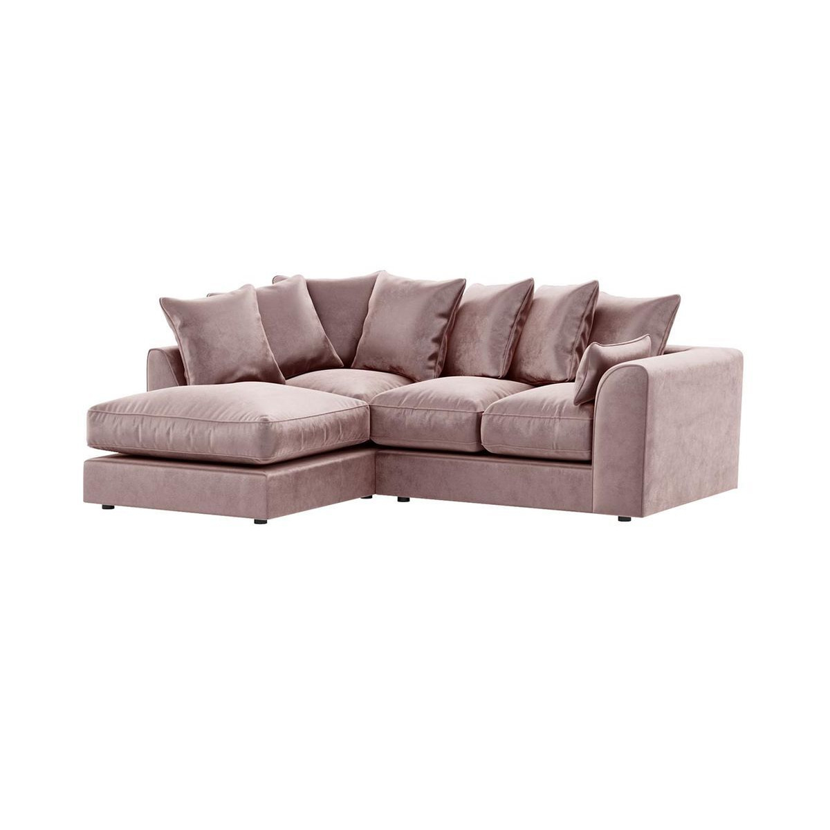 Dillon Velvet Left Hand Corner Sofa, pastel pink by SLF24