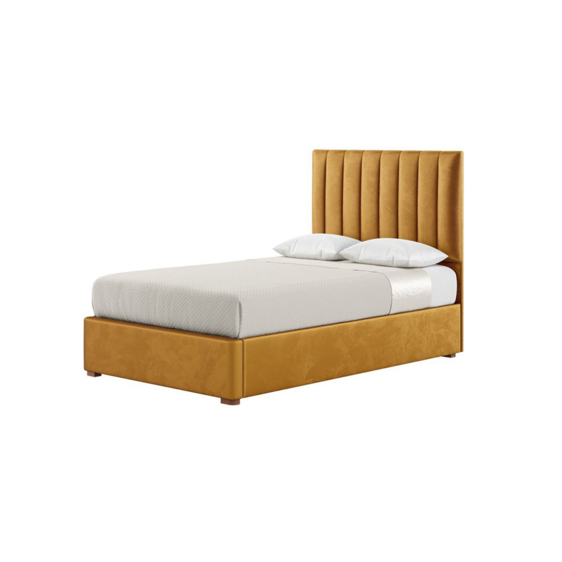 Naomi 4ft Small Double Bed Frame With Fluted Vertical Stitch Headboard