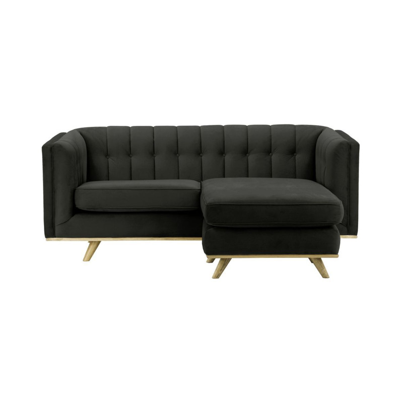 Vicenza Universal Corner Sofa, black, Leg colour wax black by SLF24