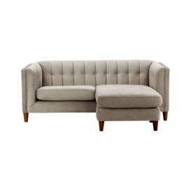 Sodre Universal Corner Sofa, grey, beige, Leg colour: dark oak