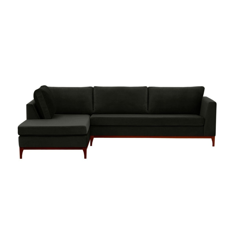 Gosena Wood LeftHand Corner Sofa, black, Leg colour aveo by SLF24