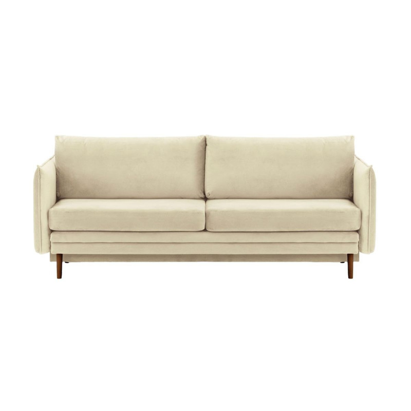 Nimbus Sofa Bed with Storage, light beige, Leg colour dark oak by SLF24