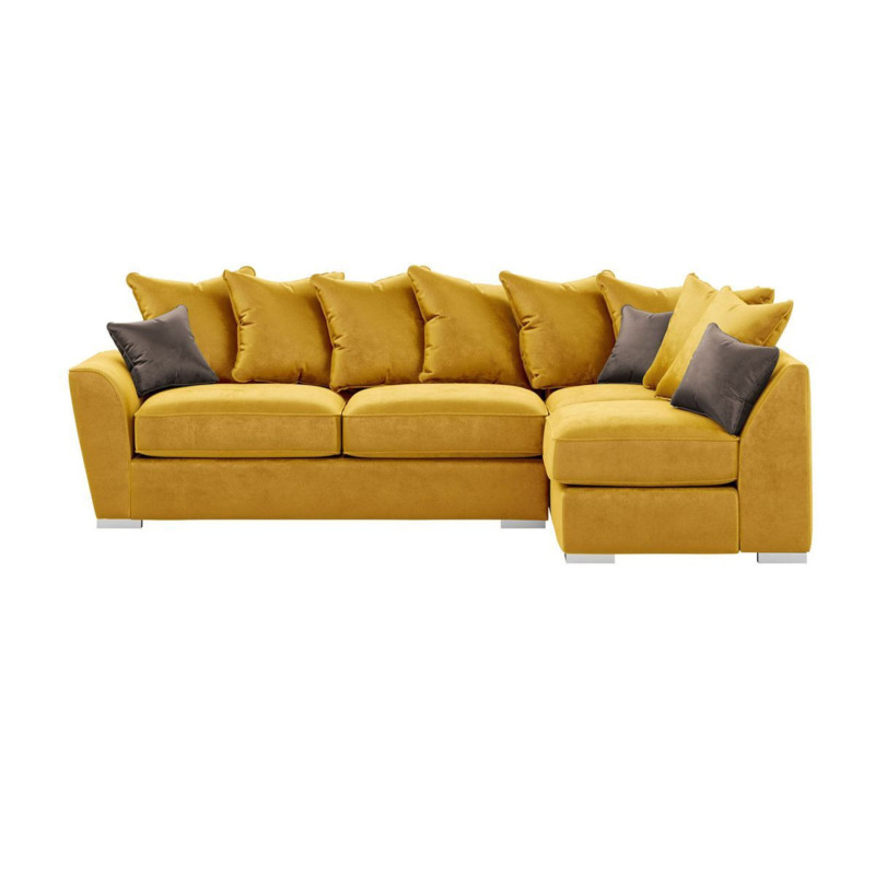 Majestic New Right Hand Corner Sofa with Loose Back Cushions, mustard