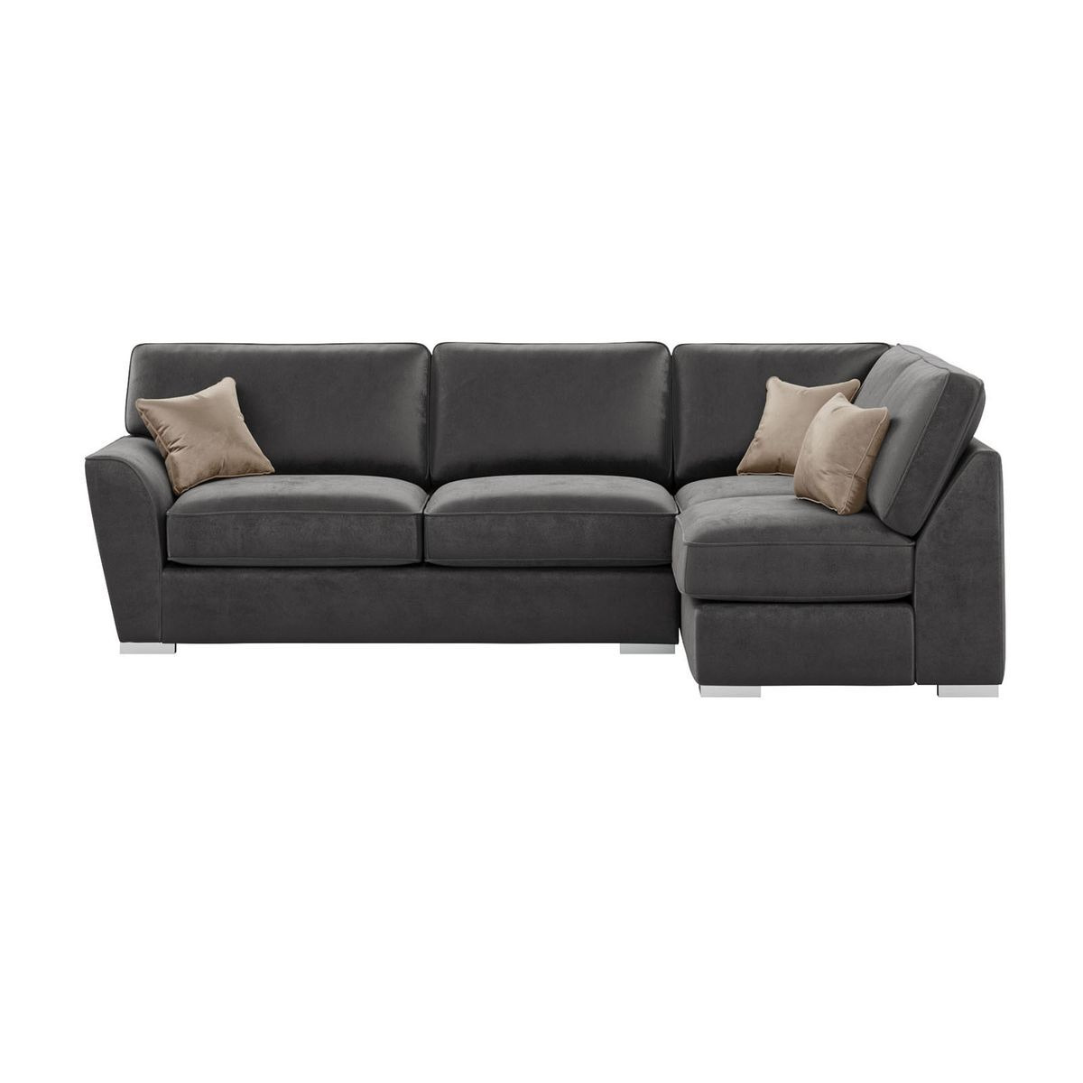 Majestic New Right Hand Corner Sofa with Fitted Back Cushions, graphite
