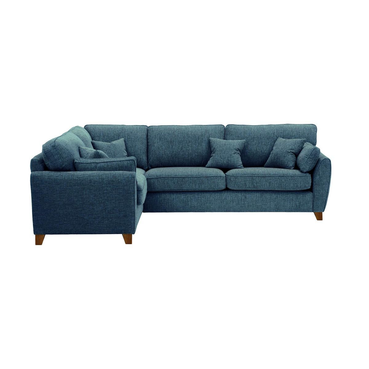 James Large Left Corner Sofa, teal, Leg colour dark oak by SLF24