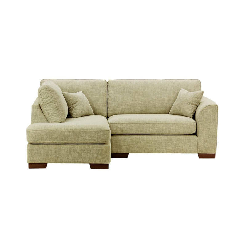 Avos Left Hand Corner Sofa, taupe, Leg colour dark oak by SLF24