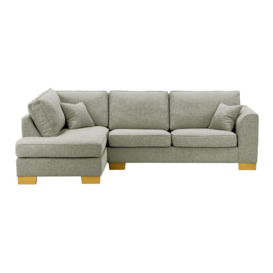 Avos Left Hand Corner Sofa Bed, grey, beige, Leg colour: black