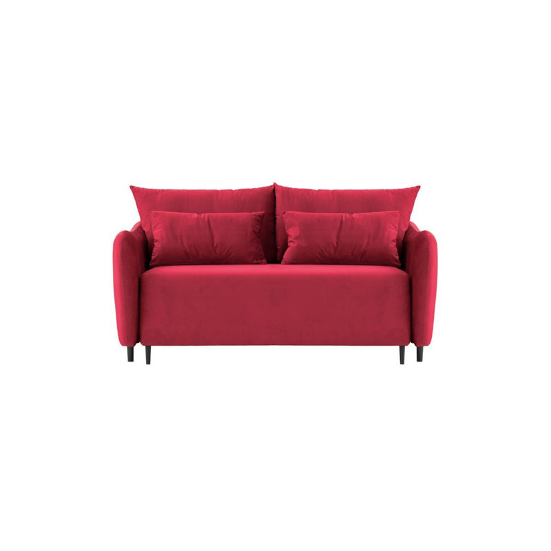 Zoya 2 seater Sofa Bed, dark red, Leg colour black by SLF24