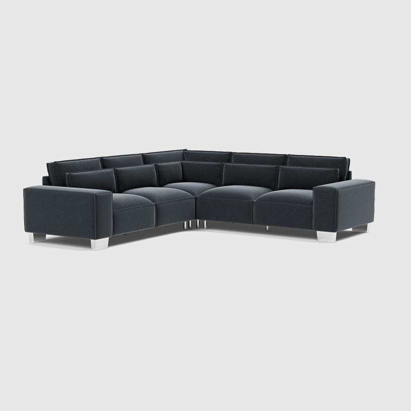 Sloane Luxe Chenille Double Corner Sofa Shades Of Grey by Sofa Club