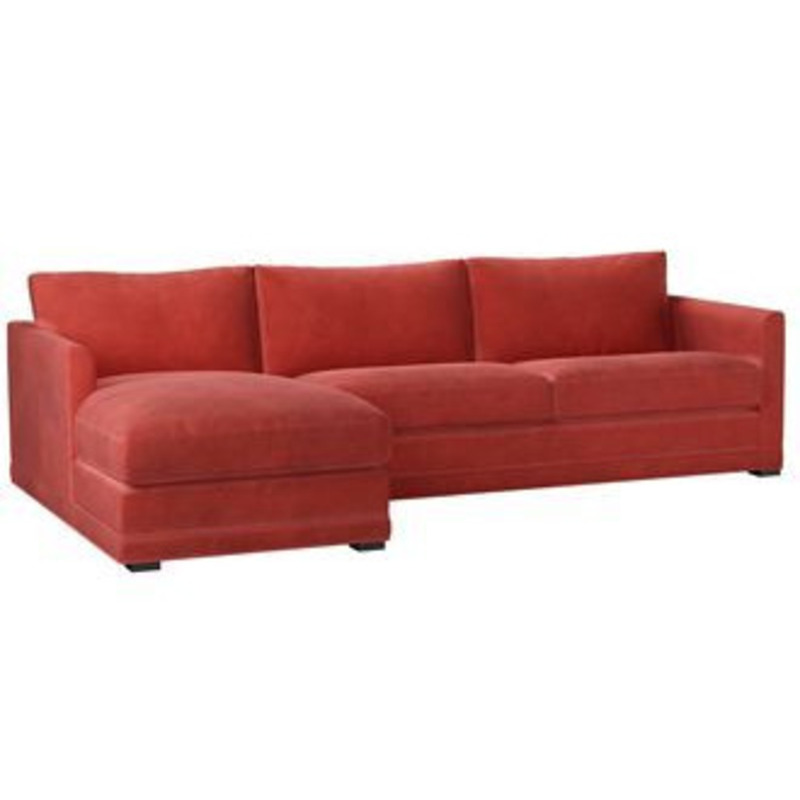 Aissa Large LHF Chaise Sofa in Wild Raspberry Smart Velvet
